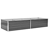 vidaXL Hochbeet Verzinkter Stahl 240x80x45 cm Grau Gartenbeet Pflanzbeet