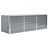 vidaXL Hochbeet Verzinkter Stahl 240x80x77 cm Grau Gartenbeet Pflanzbeet